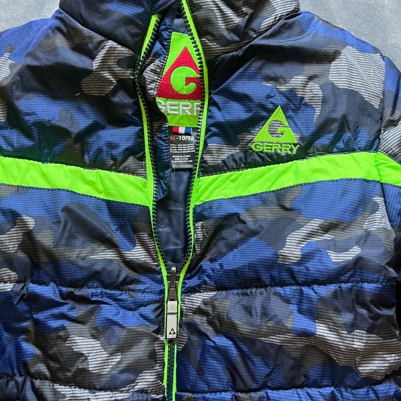 Boys Medium 10/12 Blue Camo Gerry Puffer Jacket - Picture 2 of 4